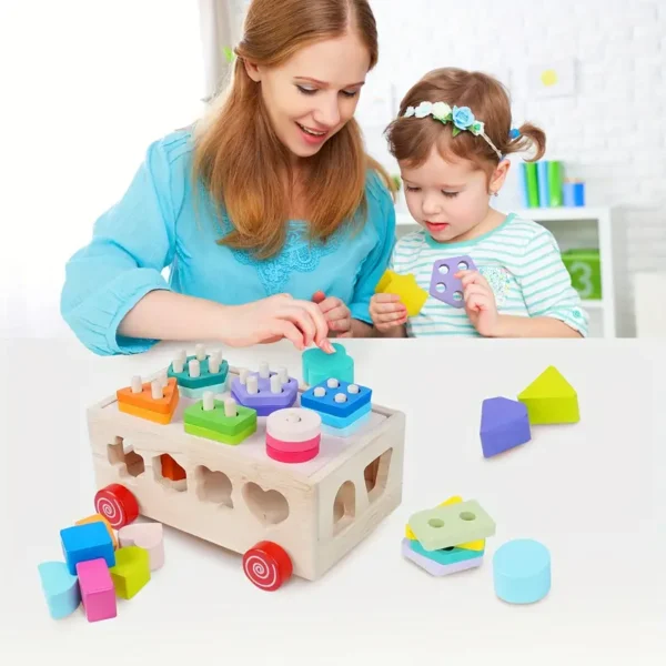 Wooden Shape Sorter Car Toy