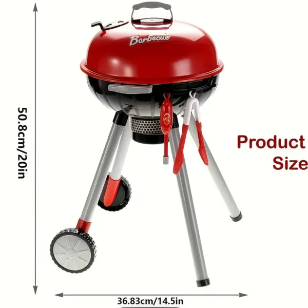 Kids' BBQ Grill Playset with Rotating Casters